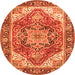 Machine Washable Persian Orange Traditional Area Rugs, wshtr2939org