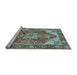 Sideview of Machine Washable Persian Light Blue Traditional Rug, wshtr2939lblu