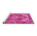 Sideview of Machine Washable Persian Pink Traditional Rug, wshtr2939pnk