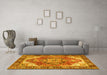 Machine Washable Persian Yellow Traditional Rug in a Living Room, wshtr2939yw