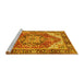 Sideview of Machine Washable Persian Yellow Traditional Rug, wshtr2939yw