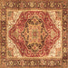 Square Persian Brown Traditional Rug, tr2939brn