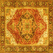 Square Machine Washable Persian Yellow Traditional Rug, wshtr2939yw