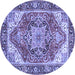 Round Persian Blue Traditional Rug, tr2939blu