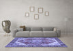 Machine Washable Persian Blue Traditional Rug in a Living Room, wshtr2939blu