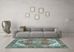 Machine Washable Persian Light Blue Traditional Rug in a Living Room, wshtr2939lblu