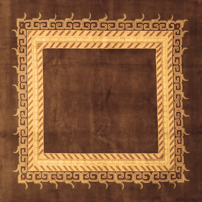 Square Machine Washable Persian Brown Traditional Rug, wshtr293brn