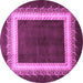 Round Persian Purple Traditional Rug, tr293pur