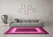 Machine Washable Persian Pink Traditional Rug in a Living Room, wshtr293pnk