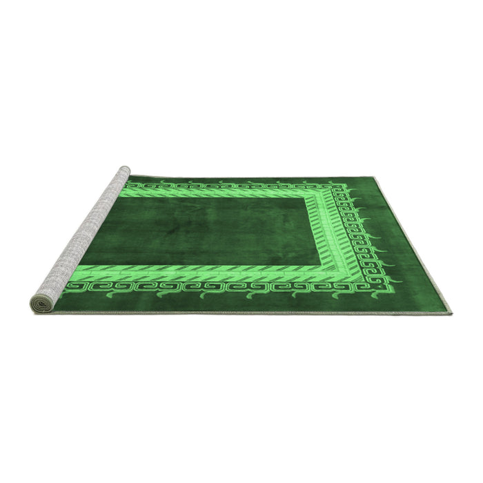 Sideview of Machine Washable Persian Emerald Green Traditional Area Rugs, wshtr293emgrn