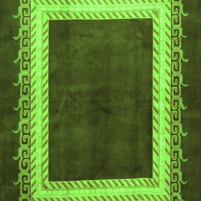 Serging Thickness of Machine Washable Persian Green Traditional Area Rugs, wshtr293grn
