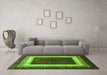 Machine Washable Persian Green Traditional Area Rugs in a Living Room,, wshtr293grn