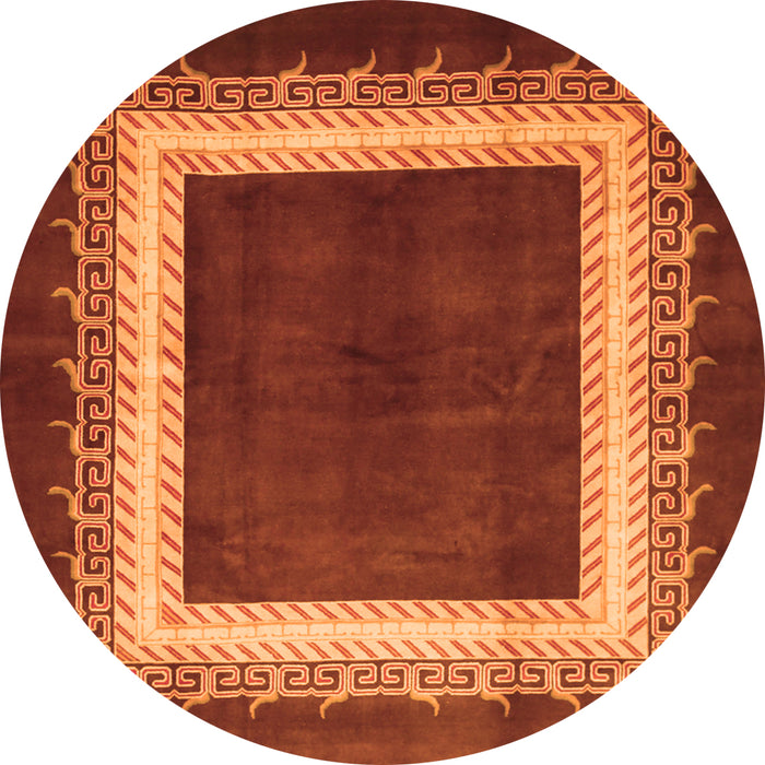 Square Persian Orange Traditional Rug, tr293org