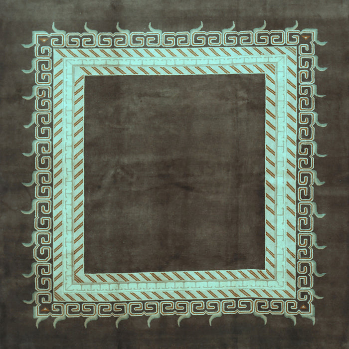 Square Machine Washable Persian Light Blue Traditional Rug, wshtr293lblu