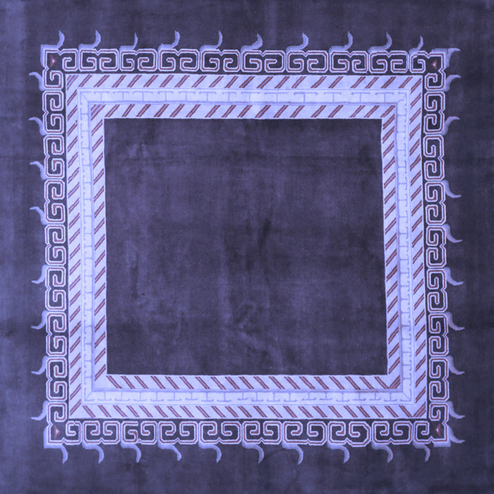 Square Machine Washable Persian Blue Traditional Rug, wshtr293blu