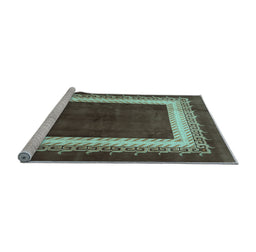 Sideview of Machine Washable Persian Light Blue Traditional Rug, wshtr293lblu