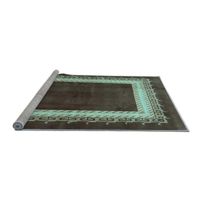 Sideview of Machine Washable Persian Light Blue Traditional Rug, wshtr293lblu