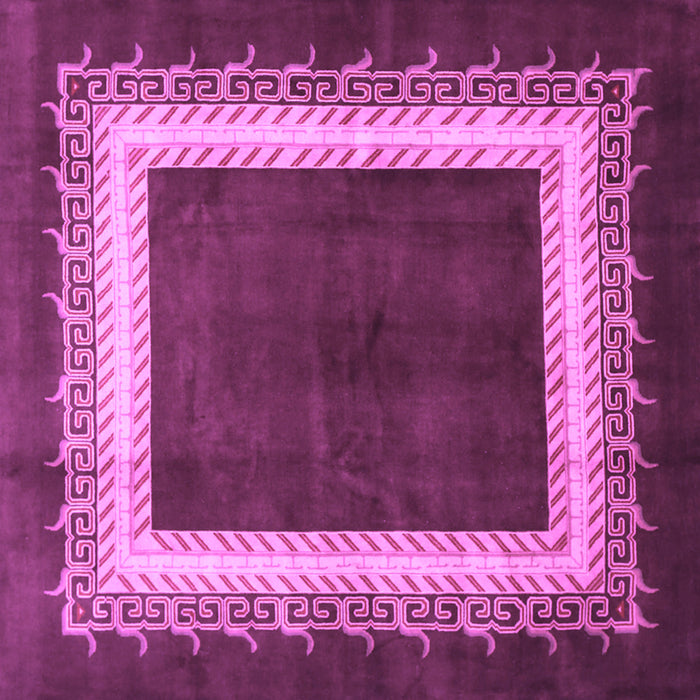 Square Machine Washable Persian Purple Traditional Area Rugs, wshtr293pur