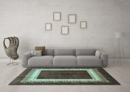 Machine Washable Persian Light Blue Traditional Rug in a Living Room, wshtr293lblu