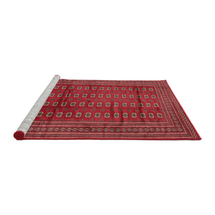 Sideview of Machine Washable Traditional Cherry Red Rug, wshtr294