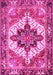 Machine Washable Persian Pink Traditional Rug, wshtr2940pnk