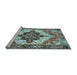 Sideview of Machine Washable Persian Light Blue Traditional Rug, wshtr2940lblu