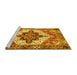 Sideview of Machine Washable Persian Yellow Traditional Rug, wshtr2940yw