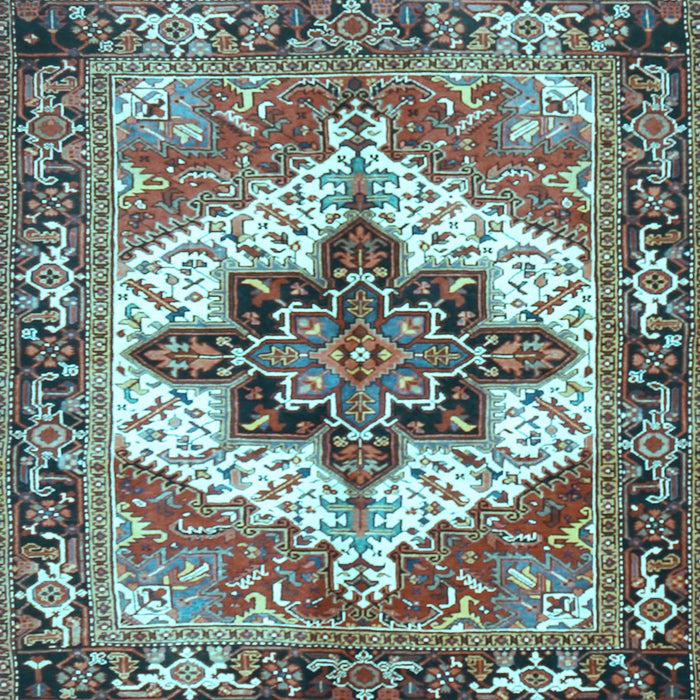 Square Persian Light Blue Traditional Rug, tr2940lblu