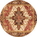 Round Persian Brown Traditional Rug, tr2940brn