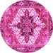 Round Persian Pink Traditional Rug, tr2940pnk