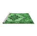 Sideview of Machine Washable Persian Emerald Green Traditional Area Rugs, wshtr2940emgrn