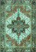 Machine Washable Persian Turquoise Traditional Area Rugs, wshtr2940turq