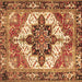 Square Persian Brown Traditional Rug, tr2940brn