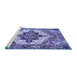 Sideview of Machine Washable Persian Blue Traditional Rug, wshtr2940blu