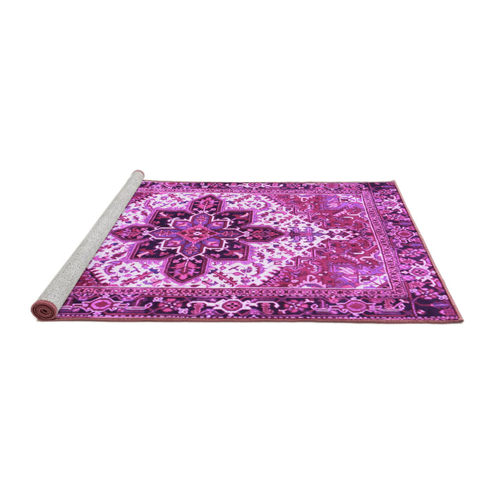 Sideview of Machine Washable Persian Purple Traditional Area Rugs, wshtr2940pur