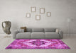 Machine Washable Persian Purple Traditional Area Rugs in a Living Room, wshtr2940pur