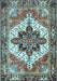 Machine Washable Persian Light Blue Traditional Rug, wshtr2940lblu