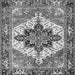 Round Machine Washable Persian Gray Traditional Rug, wshtr2940gry