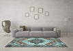 Machine Washable Persian Light Blue Traditional Rug in a Living Room, wshtr2940lblu