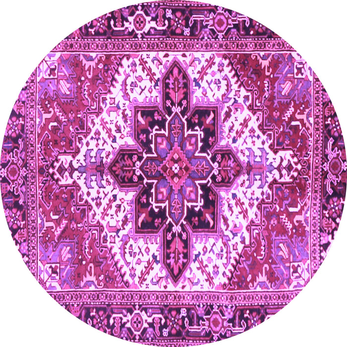 Round Machine Washable Persian Purple Traditional Area Rugs, wshtr2940pur