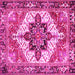 Square Machine Washable Persian Pink Traditional Rug, wshtr2940pnk