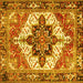 Square Machine Washable Persian Yellow Traditional Rug, wshtr2940yw