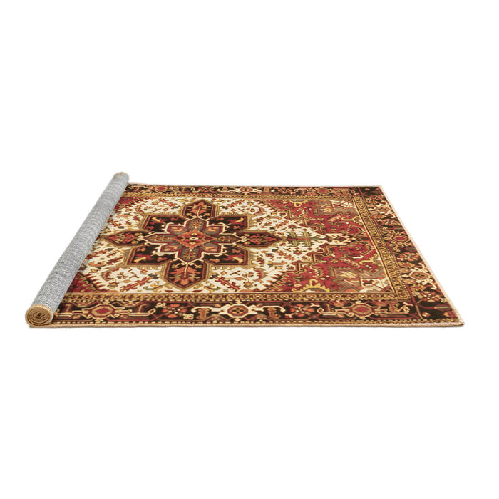 Sideview of Machine Washable Persian Brown Traditional Rug, wshtr2940brn