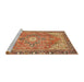 Sideview of Machine Washable Traditional Mahogany Brown Rug, wshtr2941