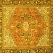 Square Machine Washable Persian Yellow Traditional Rug, wshtr2941yw