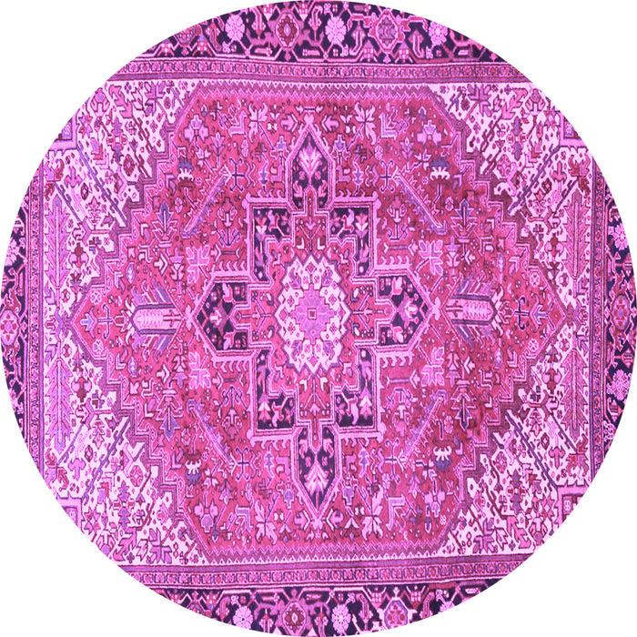 Round Persian Purple Traditional Rug, tr2941pur
