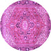 Round Persian Purple Traditional Rug, tr2941pur