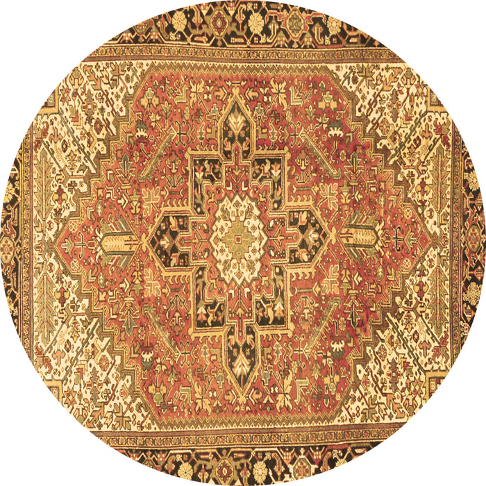 Round Persian Brown Traditional Rug, tr2941brn
