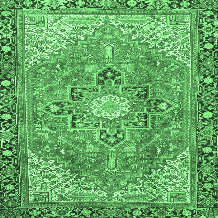 Square Persian Emerald Green Traditional Rug, tr2941emgrn