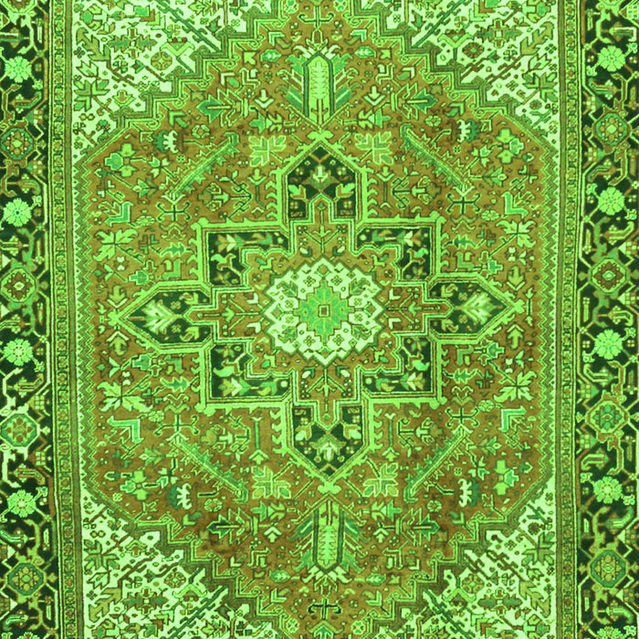Serging Thickness of Machine Washable Persian Green Traditional Area Rugs, wshtr2941grn